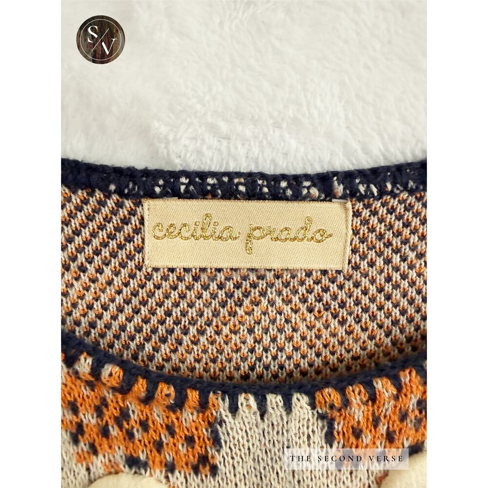 Celia Prado Sleeveless Knit Short Dress Abstract Boho Embellished Size S - Picture 8 of 9